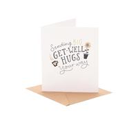 UK Greetings | Get Well Soon Card | Sympathy/Thinking of You | Her/Him | Hugs Design | With Envelope | 13.7x15.9cm