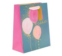 UK Greetings Medium Gift Bag - Let's Cebrate Balloon Design Gift Bag - Gift Bag for Her - Gift Wrap - Gift Wrapping - Birthday Gift Bag