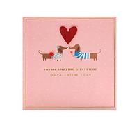 uk greetings Girlfriend Valentines Day Card With Envelope - Sausage Dog Couple Design