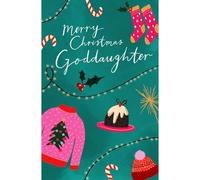 UK Greetings Goddaughter Christmas Card Merry Christmas Festive Celebration Xmas Greetings - Carlton Cards Festive Design, Heartfelt Wishes, Eco-Friendly, Xmas Wishes For Relations, Keepsake