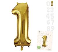 UK Greetings | Gold One Foil Celebration Balloon | All Occasions | Inflate With Air or Helium | Thank you, Birthday, Congralutations | Inflated Height 86cm