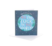 UK Greetings | Good Luck Card | Greeting Card | Her/Him | World Design | With Envelope | 165 x 190 mm