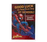 UK Greetings Good Luck School Card for Kids - Good Luck First Day of School Card - Spiderman Good Luck at School Card for Boys - Ideal to Send with New School Gifts for Boys