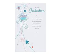 UK Greetings Graduation Card For Him/Her/Friend With Envelope - Blue Starry Design