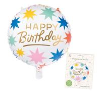 UK Greetings Happy Birthday Star Foil Balloon | Inflate With Air or Helium