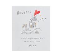 UK Greetings Husband Anniversary Card With Envelope - Sweet Drawing Design