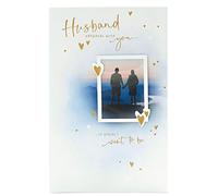 UK Greetings Husband Valentines Day Card With Envelope - Happy Couple Design