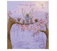 Uk Greetings Illustrated Granddaughter "Happy Birthday" Greeting Card - From The Spellbound Range - Granddaughter Fairy - Silver Foil Finish