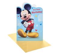 UK Greetings | Kid's Birthday Card | Happy Birthday Gifts | Her/Him | Mickey Mouse Design | With Envelope | 14.9 x 22.9 cm