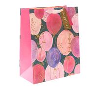 UK Greetings Large Gift Bag for Her/Friend - For Birthdays, Valentine's Day & Other Events - Pink Balloons Design