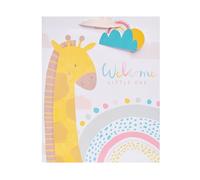 UK Greetings | Large Gift Bag for New Baby Boy or Girl | Party Bags for Presents | Birthdays/Weddings/Christmas | Cute Giraffe Design | 26.7 x 33 x 13.7 cm