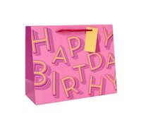 UK Greetings | Large Gift Bag | Pink Happy Birthday Design