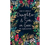 UK Greetings Lovely Daughter & Son-In-Law Christmas Card Festive Gold Foliage Xmas Greetings - Gibson Eco-Friendly, Luxurious Design, Heartfelt Wishes, Vibrant, Keepsake, Gold Foil