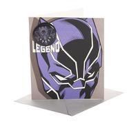 UK Greetings | Marvel Black Panther Birthday Card for Him/Boys | Happy Birthday Gifts | Badge Design | With Envelope | 15.9 x 18.4cm