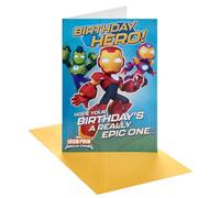UK Greetings | Marvel Kid's Birthday Card | Iron Man and Friends Design