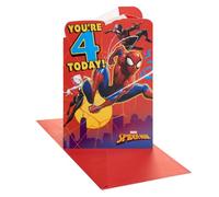 UK Greetings Marvel Spiderman 4th Birthday Card | Spider-Man Pop-Up Design