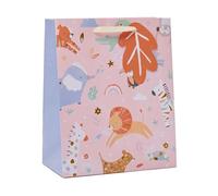 UK Greetings Medium Gift Bag for Baby Girl/New Parents - Cute Animals Design