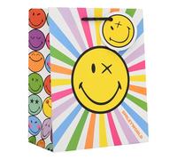 UK Greetings | Medium Gift Bag for Her/Friend | Party Bags for Presents | Birthdays, Thank You & Other Events | Smiley Design | 19 x 23 x 8.9 cm