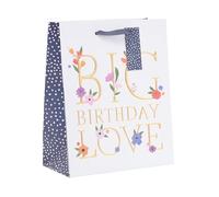 UK Greetings | Medium Gift Bag - From The Camden Collection | Party Bags for Presents | Birthdays/Weddings/Christmas | Birthday Love Design | 19 x 22.9 x 8.9cm