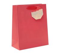 UK Greetings | Medium Gift Bag | Party Bags for Presents | Birthdays/Weddings/Christmas | Red Design | 22.7 x 18.9 cm