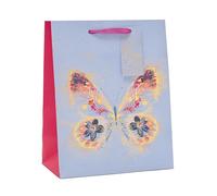 UK Greetings | Medium Gift Bag | Party Bags for Presents | Birthdays/Weddings/Mother's Day | Pretty Butterfly Design | 22.8 x 19 cm