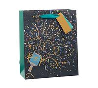 UK Greetings | Medium Gift Bag for Him/Her/Friend | Party Bags for Presents | Birthdays/Weddings/Christmas/University/Graduation | Party Popper Design | 19 x 23 x 8.9 cm