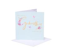 UK Greetings Mother's Day Card for Godmother With Envelope - Delicate Design, Blue