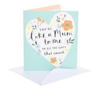 UK Greetings | Mother's Day Card for Like A Mum | Heart with Flowers Design
