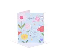 UK Greetings Mother's Day Card for Nana - Flowers & Watering Can Design