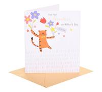 UK Greetings Mother's Day Card from Grandson | Tiger Design | With Envelope | Card for Mum, Grandma, Wife | Her/Girls/Women | Greeting Card | 15.9 x 18.4 cm