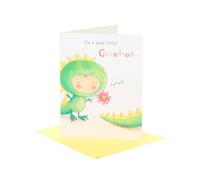 UK Greetings Mother's Day Card from Grandson With Envelope - Sweet Dinosaur Design, Green