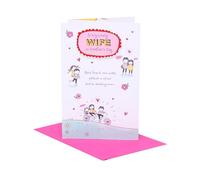 UK Greetings Mother's Day Card With Envelope - Lovely Wife Design, White, 149x229mm
