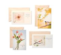 UK Greetings | Multipack of 12 Sympathy Cards | Condolences/Bereavement | 4 Floral Designs | with Keepsake Box & Envelopes | 17 x 11.5cm