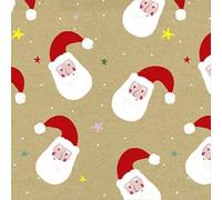 UK Greetings | Multipack of 2 Roll Wraps for Him/Her/Friend | For Christmas Gifts | Essentials Santa Design | 16m Total | 2 x 8m Rolls