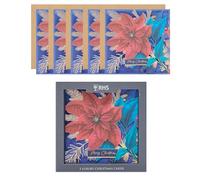 UK Greetings | Multipack of 5 RHS Christmas Cards | Xmas Presents | Bloom Luxury Design | With Envelope | 17 x 17cm