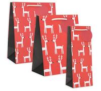 UK Greetings | Multipack of Giftbags for Him/Her/Friend | 1 Medium Gift Bag, 1 Large Gift Bag & 1 Bottle Bag | For Christmas Gifts | Reindeer Design
