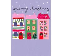UK Greetings Neighbours Christmas Card Artistic Houses Homes Kindred Art Range Xmas Greetings - Kindred Art Range Festive Spirit, Artistic Design, Heartfelt Wishes, Eco-Friendly, Keepsake