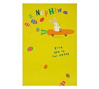 UK Greetings Nephew Easter Card with Envelope - Bunny Car Design