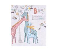 UK Greetings New Baby Boy Card - Sweet Giraffe Design