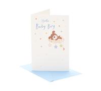 UK Greetings | New Baby Boy Congratulations Card | Newborn Gifts | For New Parents | Woof Cloud Design | With Envelope | 12.1x18.4cm