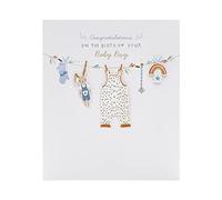 UK Greetings New Baby Card For Baby Boy With Envelope - Washing Line Design