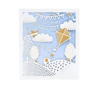 UK Greetings New Baby Card For Baby Boy With Envelope - Laser Cut Design
