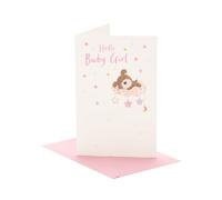 UK Greetings | New Baby Girl Congratulations Card | Newborn Gifts | For New Parents | Woof Cloud Design | With Envelope | 12.1x18.4cm