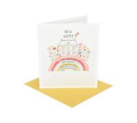 UK Greetings | New Home Card | House Warming | Her/Him | House with Flowers on Rainbow | With Envelope | 15.9 x 18.4 cm