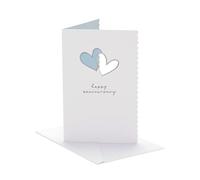 UK Greetings | On your Anniversary Card | Happy Anniversary | Her/Him | Blue Hearts Design | With Envelope | 12.1x18.4cm