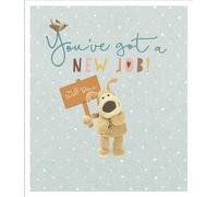 UK Greetings Open 'New Job Congratulations' Greeting Card - Dog Cuddly Toy - From The Boofle Range by David Blake