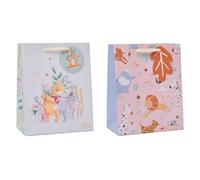 UK Greetings Pack of 2 Gift Bags | Winnie The Pooh & Safari Animals Design