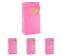 UK Greetings | Perfume/Half Bottle Gift Bag for Her/Friend | Party Bags for Presents | Birthdays/Weddings/Christmas/New Year | Pink Design | 12 x 23 x 8 cm (Pack of 4)