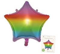 UK Greetings | Rainbow Star Foil Balloon | Inflate With Air or Helium