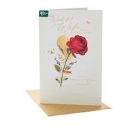 UK Greetings RHS Anniversary Card for Wife - Stunning Rose Design